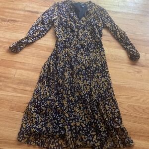 Tommy Hilfiger Black and Gold Long Sleeve Dress